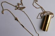 Celine Gift Box Cylinder Pendant  Necklace length 36"