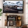 Mid Century Modern TV Stands for Bedroom, TV Entertainment Center with Storage for TVs, Media Console Cabinet with Sliding Doors for Bedroom, Living Room Image 3