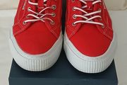 New Mustang Womens Red Canvas Sneakers