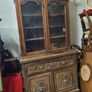 Antique Carved Mahogany Secretaire Bookcase Victorian Style Display Cabinet Image 2