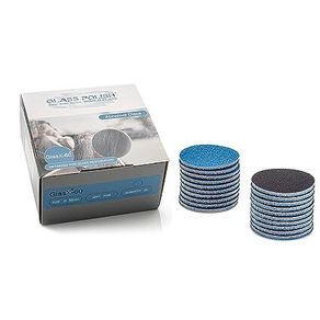 GLASS POLISH 14302 GlasX60 FINE-Grade Professional Abrasive Disc for Glass, Silicon Carbide Sanding Disc with Hook and Loop | 75 mm | Pack of 20