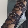 KDK London Black bodycon dress with lace detail Sz 12UK Image 6
