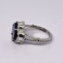 Lapis Lazuli Clover Leaf Ring in Platinum Overlay Sterling Silver 6.18 Ct. Image 5