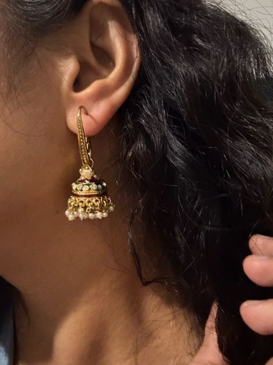 Classic Meenakari Jhumkas Earrings