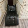 Black Leather Chaise Longue / Lounger Image 2