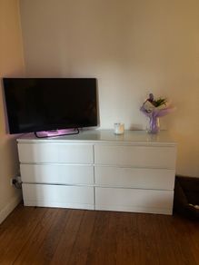 ikea MALM drawers with glass top