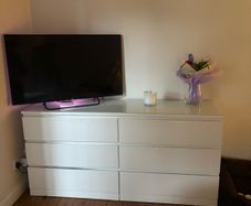 ikea MALM drawers with glass top