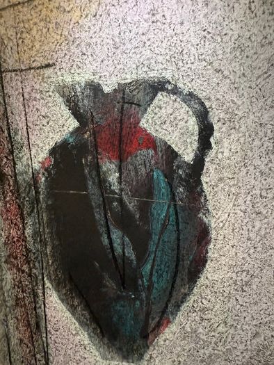 Derek Menary, b.1943. Original Mixed Media on Paper, 2004. Vessel Composition