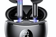 2025 New Bluetooth Earphones with 4 ENC Noise Cancelling Mic, Bass Boost 87%, 50H Ear phones with IP6 Waterproof-A10bBlack