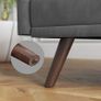 _Sofa bed, sofa bed, sofa bed, cover made of velvet, legs made of solid wood, 195 x 88 x 78 cm, foldable, fold-out sofa, for dormitories, small rooms, gray Image 5