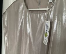 Marks & Spencer Champagne Gold Metallic Top new size 12