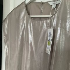 Marks & Spencer Champagne Gold Metallic Top new size 12