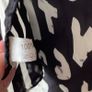 100% Pure Silk Square Scarf Black Cream Graphic Typography Script Print Image 4