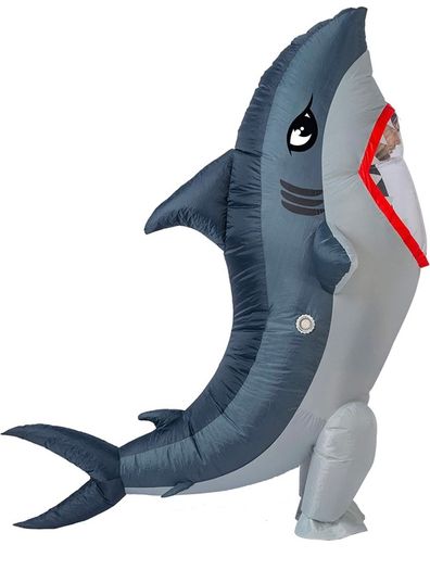 Inflatable Costume Full Body Shark Air Blow-up Deluxe Halloween Costume - Adult Size