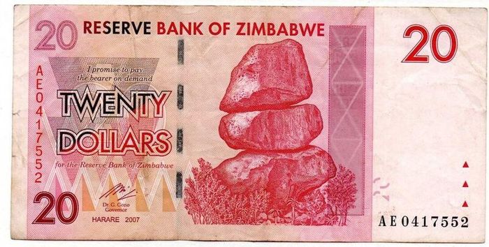 Zimbabwe 20 Dollars 2007