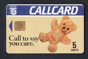 1990 Ireland 5 Unit Teddy Bear College Green Address (Gemplus GEM1) Call Card Used. Telecom Eireann card number 1022.