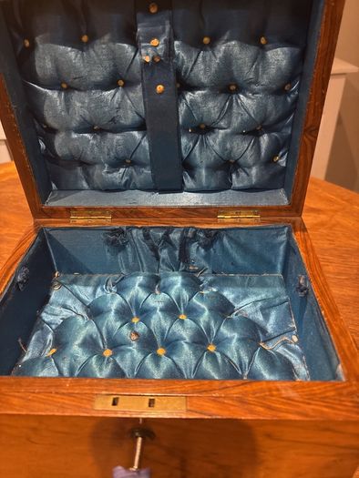 antique walnut box with key