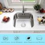 Undermount Single Bowl, 46/46cm Large Kitchen Sink Workstation, T304 Stainless Steel Kitchen Sink with Drain Assembly and Removable Strainer for Easy Cleaning Brushed Image 7