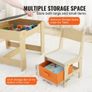 Kids Table and Chair Set, Wooden Activity Table with Storage Space and Boxes, Kids Play Table for Toddlers Art, Craft, Reading, Learning Image 2