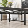 King Size Bed Frame with Wooden Headboard, Metal Bed Frame King size Bed Base/Mattress Foundation,Metal Slat Support Noise Free,Textured Black Image 4