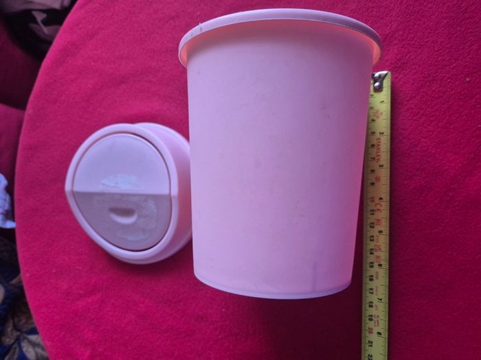Small Pink Plastic 7inch Fliptop Food Waste Bin