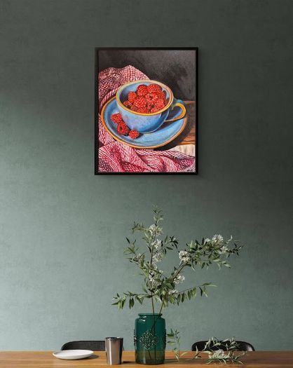 Raspberry Delight - oil painting | Framed