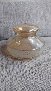 Large vintage tinted glass light shade