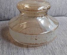 Large vintage tinted glass light shade