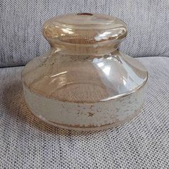 Large vintage tinted glass light shade
