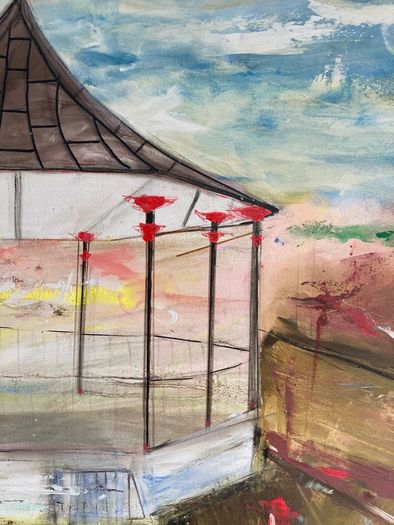 XL Original Painting of Bray Bandstand Wicklow Ireland Original Irish Art