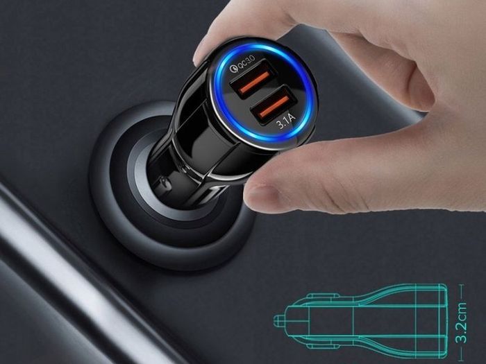 New Double USB Universal Car Cigarette Charger 12-24V Quick Charge 3.0 3.1A #913