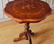 Vintage Italian Marquetry Wine Table Tripod
