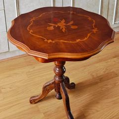 Vintage Italian Marquetry Wine Table Tripod