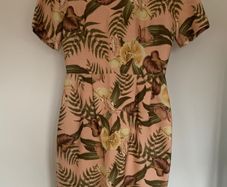 Tropical Print Dress with Cut Out Back Detail