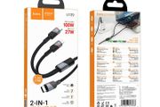Hoco U139 Type-C To C+iP 100W Fast Charging Cable Black