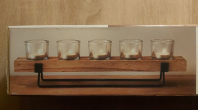 Simply Everyday  Tealight Holder on Wooden Stand