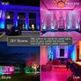 2 Pack Flood Lights Outdoor With Alexa 500W Equivalent 5000LM Bluetooth APP Control, Warm White+1600 Million RGB Colours,No WiFi No Hub,IP66 Waterproof UK 3-Plug Image 3