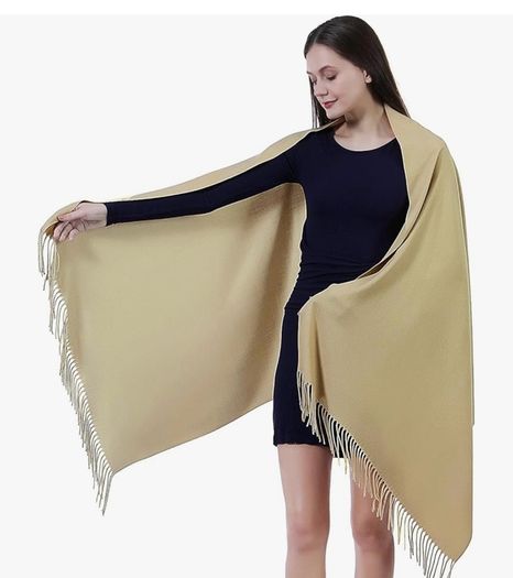 Dark green ladies warm cashmere scarf.
