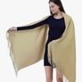 Dark green ladies warm cashmere scarf. Image 2