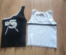 Bundle of 2 Chic Black & White Knit Tops Size S