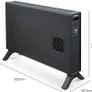 HeatLite Smart Convector Heater with Turbo Fan, 2kW Electric Portable Heater, Wi-Fi App Control, LED Display, 24-Hour Timer, Adjustable Thermostat (10C 35C), Silent & Safety Feature Black Image 2