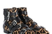 Ash Leopard Print Leather Ankle Boots Size Uk 6