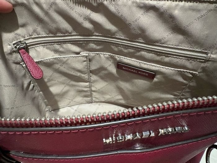 Michael Kors Jet Set Saffiano Leather Tote Bag Burgundy