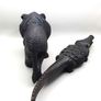PRICE DROP  ...  Vintage Hand Carved Decorative Black Lion and Crocodile Image 3