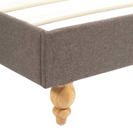 Bed Frame Taupe Fabric 150x200 cm