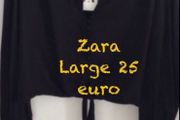 top Bnwt Zara black top size large tie front end