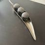 Silver Pea Pod Decorative Tray with Spheres Image 4