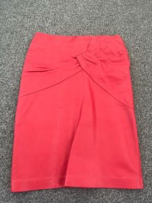 Niamh O'Neill designer red leather skirt