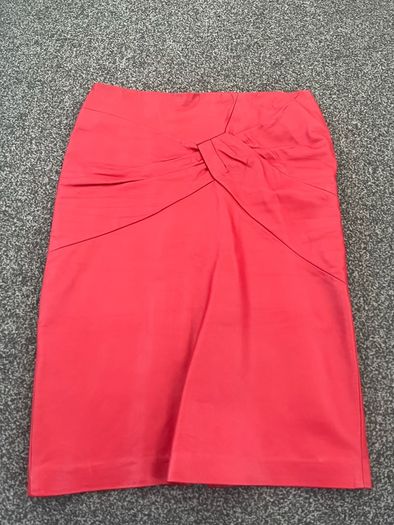 Niamh O'Neill designer red leather skirt