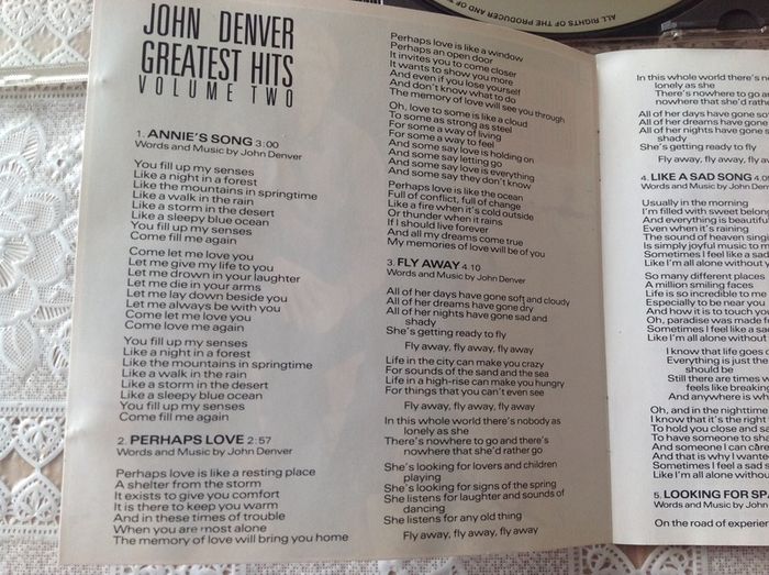 John Denver Greatest Hits. Vol 2. CD.